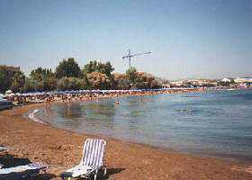 the beach south of Faliraki centre