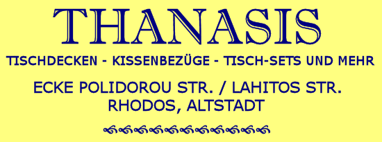 Thanasis - Tischdecken, Rhodos Altstadt